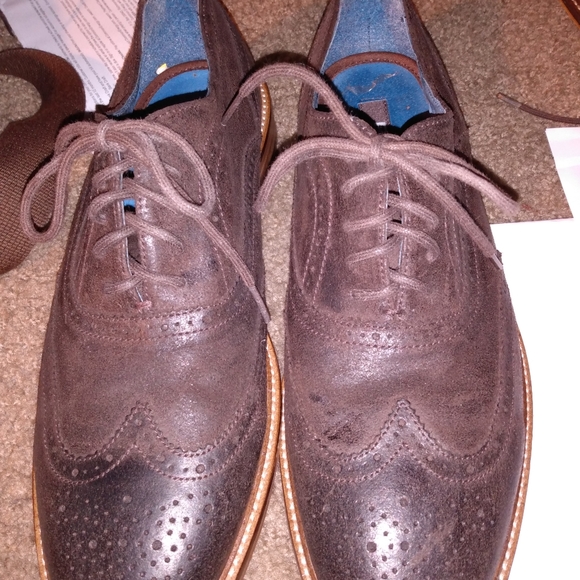 Men's suede wing tips shoes - Picture 3 of 4
